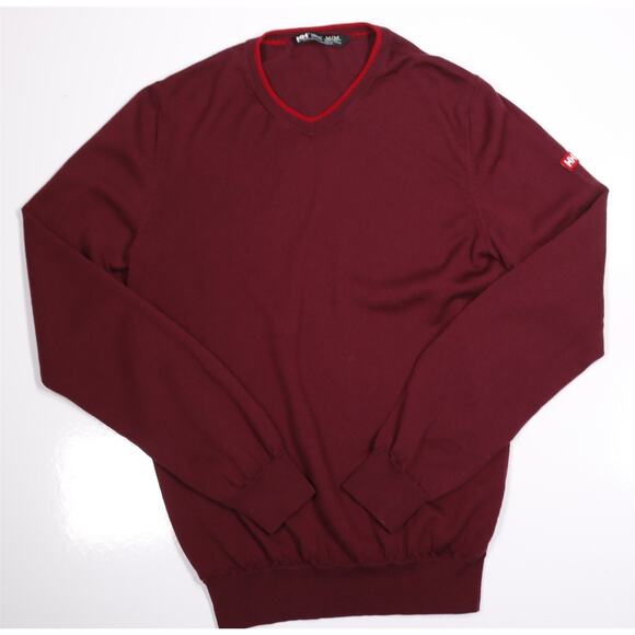 Helly Hansen Other - Helly Hansen Burgundy Wool V-Neck Knit Sweater Men's Medium